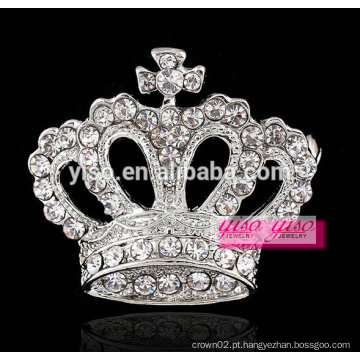 Liga de prata moda cristal cruz coroa tiara pino